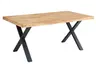 Esstisch - LB ca. 180x100 cm, Eiche massiv geölt, Schwarz