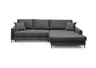 Ecksofa - 3-Sitzer mit Longchair rechts, Schlaffunktion, Stoff, Anthrazit