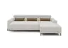 Ecksofa - 2-Sitzer mit Longchair rechts, Sitztiefe verstellbar motorisch/Kopfteil verstellbar, Stoff, Sand