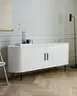  Sideboard - B ca. 180 cm, Eiche Furnier, Weiß