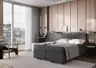Boxspringbett- Liegefläche ca. 140x200 cm, Stoff, Anthrazit