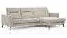 Ecksofa Rafaela 2.0 - 2,5-Sitzer mit Longchair rechts inkl. Kopfteilverstellung, Stoff, Champagner