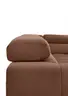 Ecksofa COLLEEN 2.0 - 2-Sitzer mit Ecke rechts, Kopfteil verstellbar, Feincord, Rost