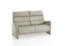 Sofa - 2,5-Sitzer groß, Kopfteil verstellbar, Leder, Perlmutt