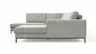Wohnlandschaft Solano - Ecke Links, 2-Sitzer, Longchair Rechts, Stoff, Hellgrau
