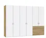 Drehtürenschrank JOIN IT- B ca. 303 cm, Eiche Dekor, Weiß