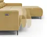 Ecksofa - 2-Sitzer mit Longchair rechts, Sitztiefe verstellbar motorisch/Kopfteil verstellbar, Stoff, Senfgelb