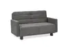  Faltsofa Easy - 2-Sitzer, ca. 140 cm inkl. Schlaffunktion/Topper/Armteil verstellbar, Stoff, Dunkelgrau