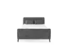 Boxspringbett JESSI- Liegefläche ca. 140x200 cm, Stoff, Grau