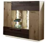 Highboard - mit Beleuchtung, Alteiche Furnier, Akzent Alm-Altholz