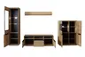 TV-Lowboard - B ca. 153 cm, Eiche Furnier geölt, Wildeiche massiv geölt