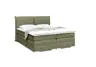 Boxspringbett SANDRIN L- Liegefläche ca. 200x200 cm, Stoff, Olivgrün, inkl. Stauraum