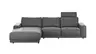 Ecksofa Balok - Longchair groß links mit 2,5-Sitzer, inkl. Relaxfunktion (motorisch) und Kopfstütze, Stoff, Anthrazit