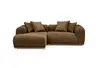 Ecksofa - Longchair links mit 2-Sitzer, Stoff, Amber