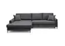 Ecksofa - Longchair links mit 3-Sitzer, Schlaffunktion, Stoff, Anthrazit