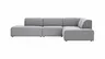 Ecksofa Elementos - Abschlusselement mit 1-Sitzer und Ecke rechts, Stoff, Grau