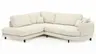 Ecksofa Solenne - Ottomane links mit Diwan rund rechts, Stoff, Weiß