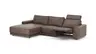 Ecksofa Balok - Longchair groß links mit 2,5-Sitzer, inkl. Relaxfunktion (motorisch) und Kopfstütze, Leder, Dunkelbraun