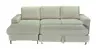 Ecksofa - Ecke links, 2-Sitzer inkl. Schlaffunktion und Bettkasten, Stoff, Creme