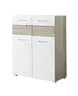 Schuhschrank - B ca. 84 cm, Silbereiche Nachbildung, Weiß