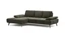 Ecksofa Theodor - Longchair links mit 2-Sitzer, Armlehne/Sitztiefe verstellbar, Stoff, Braungrün
