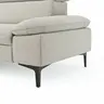 Ecksofa Felipa - Longchair links mit 2,5-Sitzer inkl. Kopfteil verstellbar, Stoff, Natur