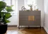 Highboard Mileto - BHT ca. 136x118x35 cm, MDF Steingrau, Naturdesign