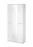 Garderobenschrank - B ca. 90 cm, Weiß, Spiegel