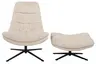Relaxsessel mit Hocker - drehbar, Cord, Beige