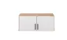 Aufsatzschrank RHONDA- B ca. 91 cm, Eiche Dekor, Weiß, Hochglanz