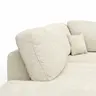 Ecksofa Solenne - Ottomane links mit Diwan rund rechts, Stoff, Weiß
