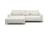 Ecksofa - Longchair links mit 2-Sitzer, Sitztiefe verstellbar motorisch, Stoff, Creme