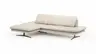 Ecksofa Hubertus - Longchair links mit 2-Sitzer, Armlehne verstellbar, Leder, Creme