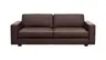 Sofa Aprino 2 - 3,5-Sitzer XL, Dickleder, Dunkelbraun, Armlehne Block schmal