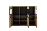 Highboard - B ca. 153 cm, Eiche Furnier geölt, Wildeiche massiv geölt