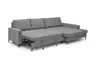 Ecksofa - 3-Sitzer mit Longchair rechts, Schlaffunktion, Stoff, Grau