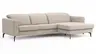 Ecksofa Rafaela 2.0 - 2,5-Sitzer mit Longchair rechts inkl. Kopfteilverstellung, Leder, Champagner