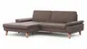 Ecksofa Houston - Longchair groß links mit 1,75-Sitzer, inkl. Sitztiefenverstellung und Armlehne klappbar, Leder, Dunkelbraun