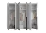 Drehtürenschrank- B ca. 270 cm, Weiß, Spiegel