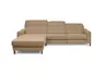 Ecksofa - CALM FLEX 2.0, Longchair links mit 3-Sitzer, Kopfteil verstellbar, Stoff, Apricot