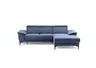 Ecksofa EZRA - 2-Sitzer, Ecke rechts inkl. Kopfteilverstellungen, Sitzvorzug, Stoff, Blau