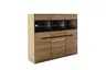 Highboard - B ca. 153 cm, Eiche Furnier geölt, Wildeiche massiv geölt