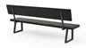 Holzbank Clifton - mit Rückenlehne, Breite ca. 220 cm, Zerreiche massiv, smoked