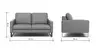 Sofa Enna - 2,5-Sitzer, Armlehne A, Leder, Taupe, Kufe, Schwarz