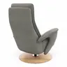 Sessel Tulsa Relax - Größe M, inkl. Kopf-/Fußteil/Rückenlehne verstellbar, Leder, Graubeige