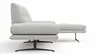 Ecksofa Lucero 2.0 - 2-Sitzer mit Longchair rechts inkl. Rückenlehne verstellbar, Stoff, Offwhite