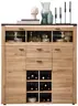 Highboard - mit Beleuchtung, B ca. 128 cm, Eiche Nachbildung, Eiche dunkel Nachbildung