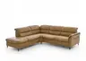 Ecksofa - Ecke links mit 2,5-Sitzer, Kopfteil verstellbar, Leder, Hellbraun
