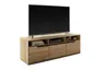 TV-Lowboard - B ca. 153 cm, Eiche Furnier geölt, Wildeiche massiv geölt