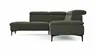 Ecksofa Felipa - Ecke links mit 2,5-Sitzer inkl. Kopfteil verstellbar, Stoff, Dunkelgrün